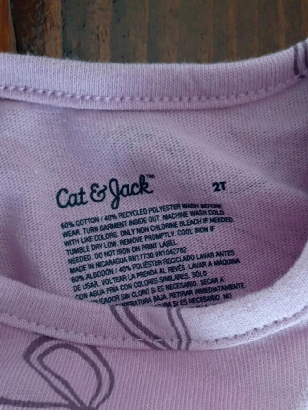 Cat & Jack Lavender Long Sleeve Bow Print Dress